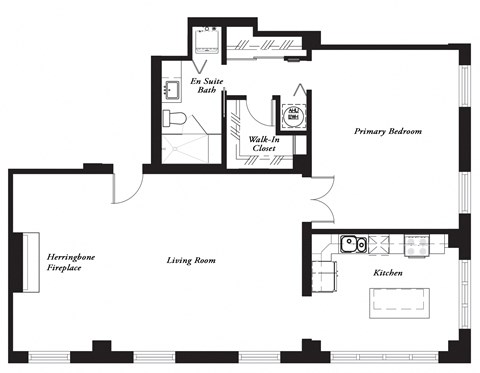 YH A 1300sf Floor Plan at York House, Saint Louis, MO, 63108
